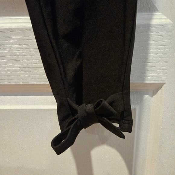 Grace Karin high waist women black paper bag waist cropped with ankle tie sz XL - Picture 3 of 9